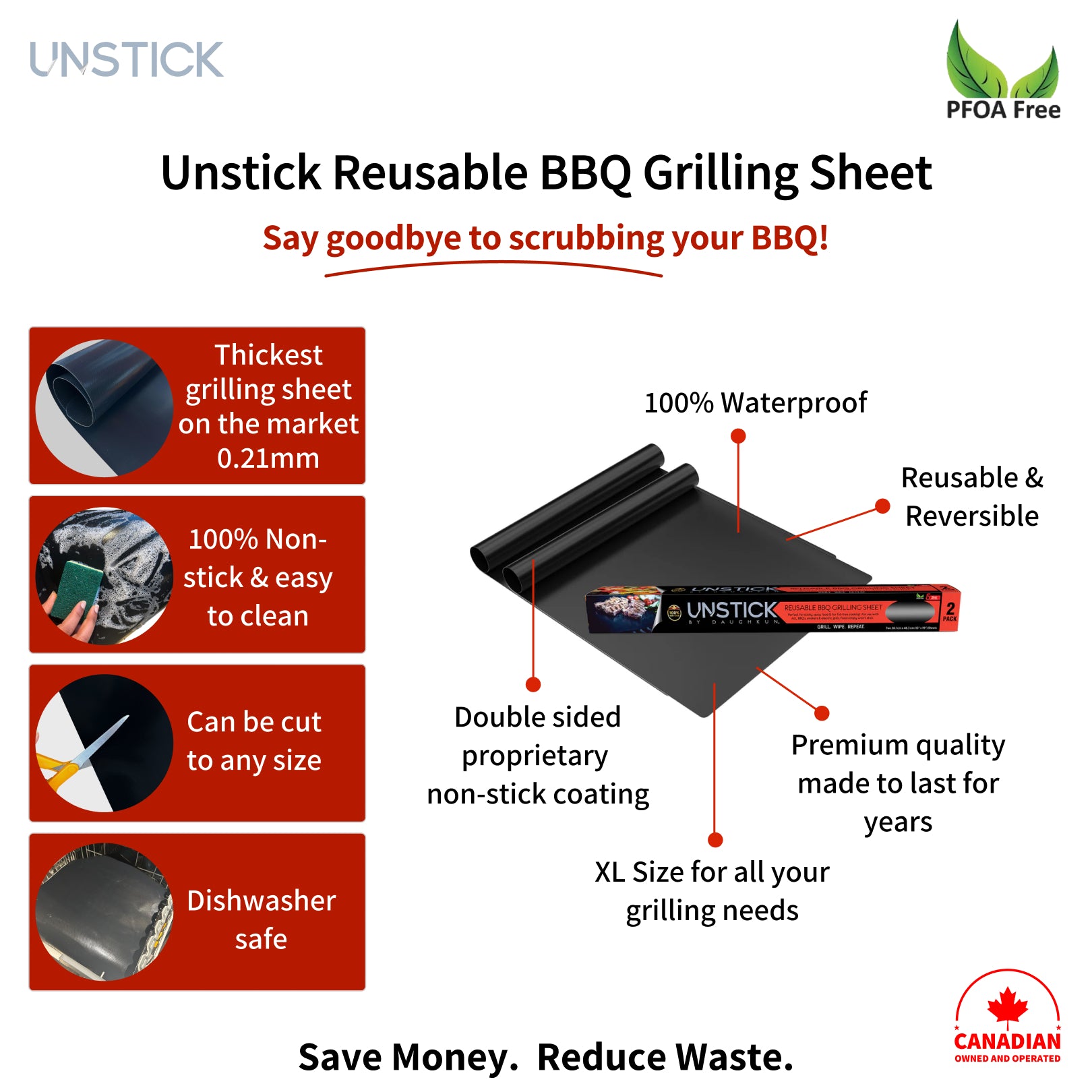 Reusable BBQ Grilling Sheet - 2 Pack