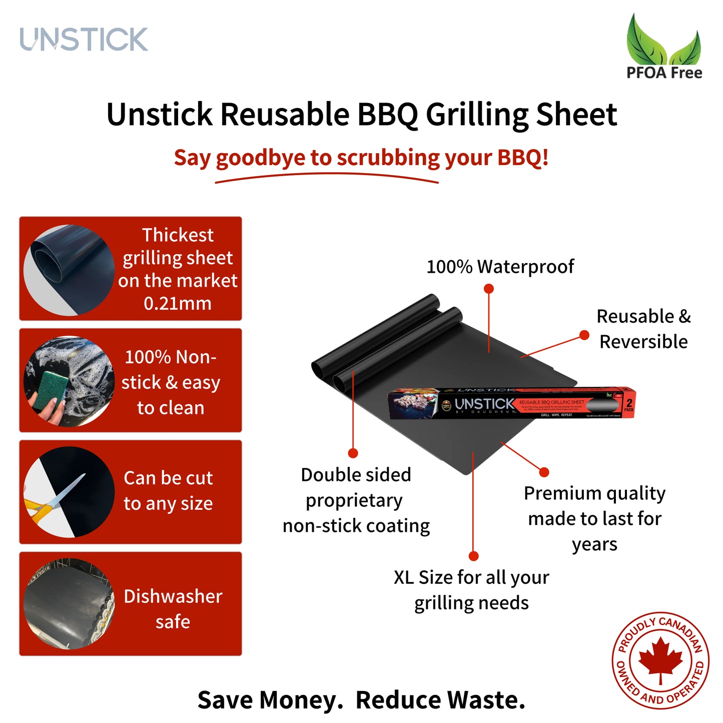 Reusable BBQ Grilling Sheet - 2 Pack